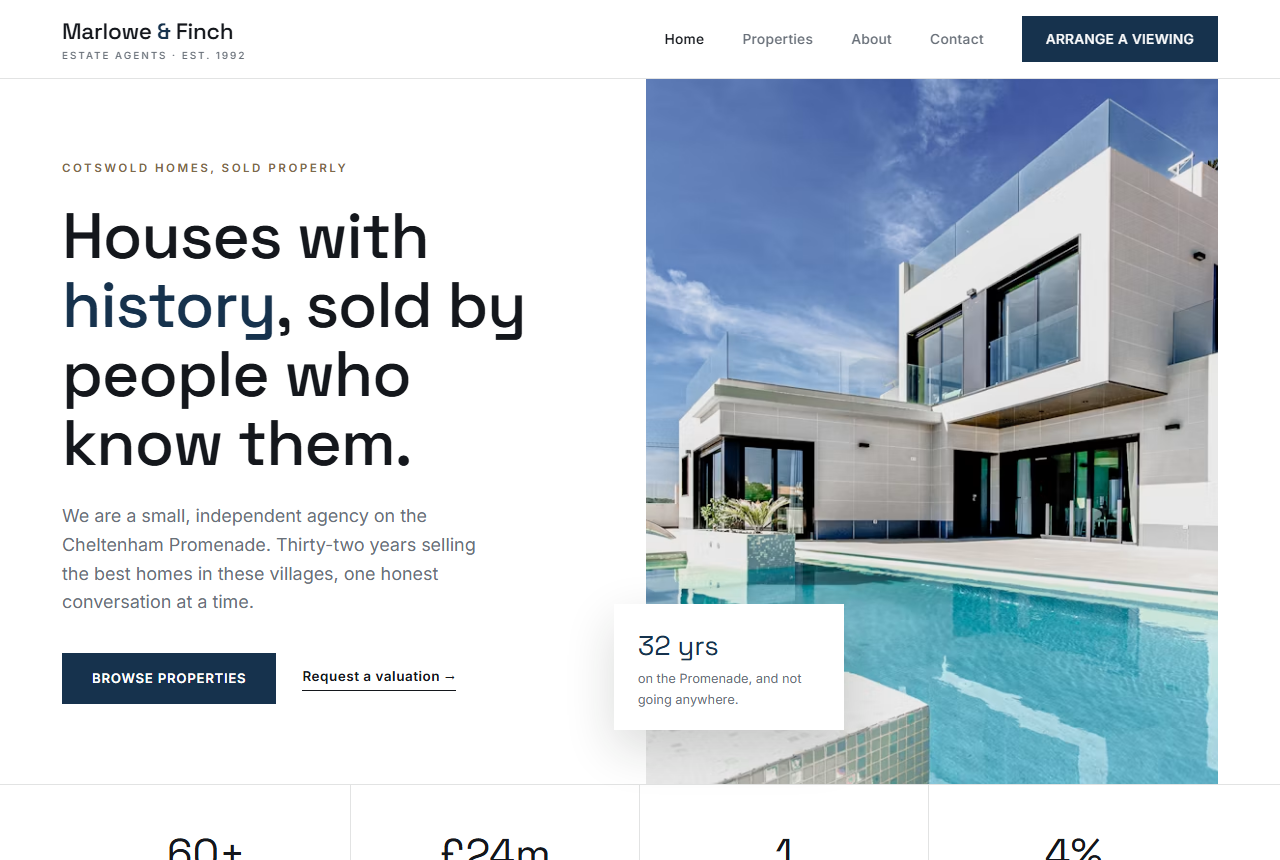 Marlowe & Finch Estate Agents Website