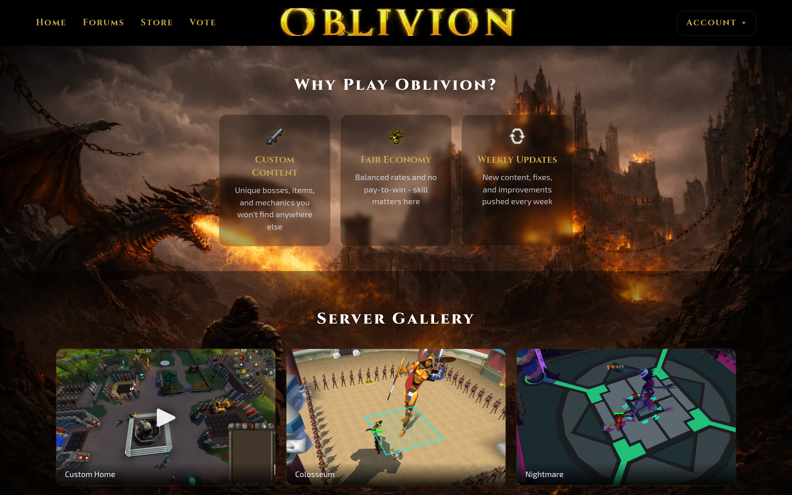 Oblivion RSPS Website